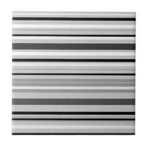 Continuous gray Stripes, Small (4.25" x 4.25") Ceramic Tile
