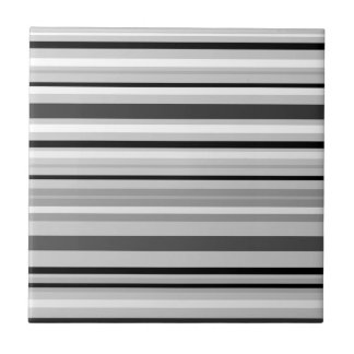 Continuous gray Stripes, Small (4.25" x 4.25") Ceramic Tile