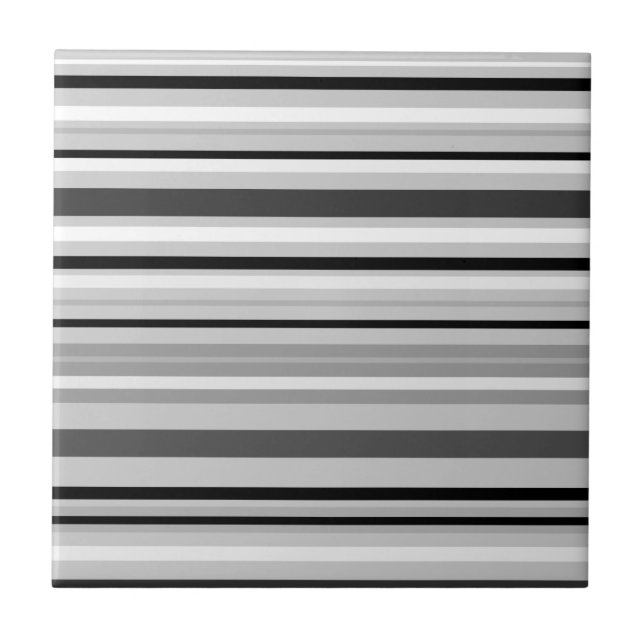 Continuous gray Stripes, Small (4.25" x 4.25") Ceramic Tile (Front)
