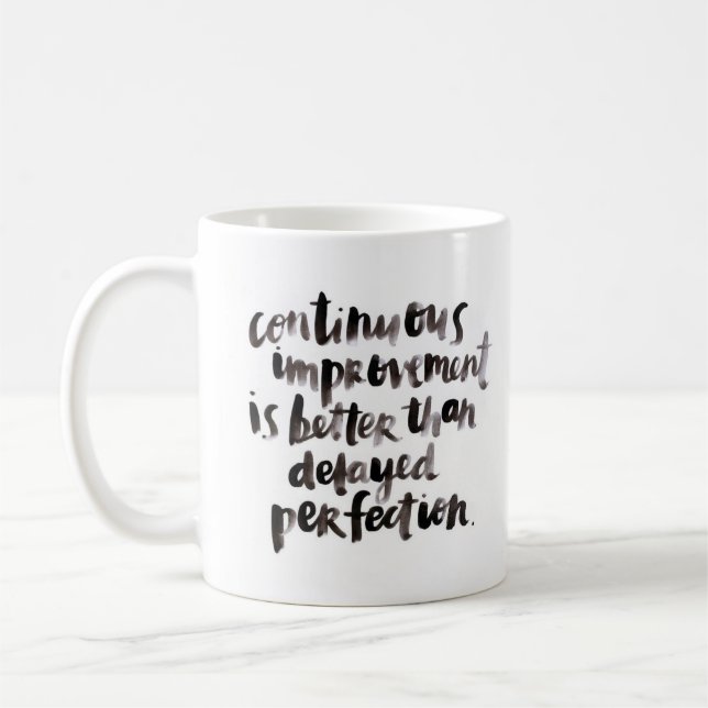 "Continuous Improvement..." - Classic White Mug (Left)