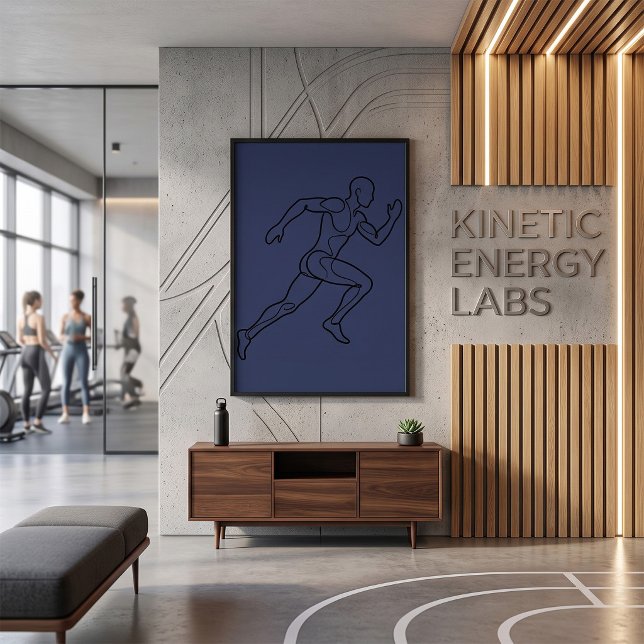 Continuous Line Art Sprinter Running Poster (Creator Uploaded)