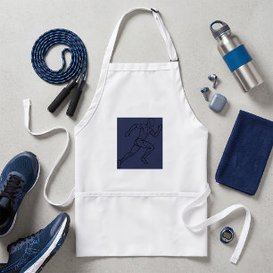 Continuous Line Art Sprinter Running Standard Apron