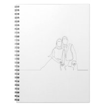 Continuous line drawing of cute romantic couple in