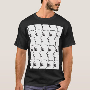 Continuous line, face profiles, artistic illustrat T-Shirt