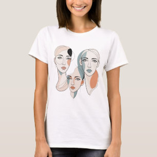Continuous Line Faces T-Shirt