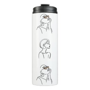 Continuous Line Fashion Woman Seamless Pattern – E Thermal Tumbler