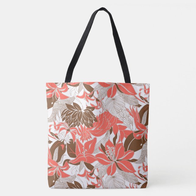 Contour Hawaii Tropical Lily and Protea Beach Bag (Front)
