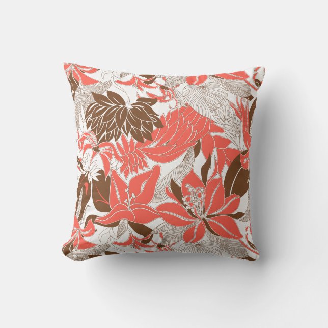 Contour Hawaii Tropical Lily and Protea Floral Cushion (Front)