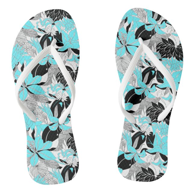 Contour Hawaii Tropical Lily and Protea Floral Thongs (Footbed)