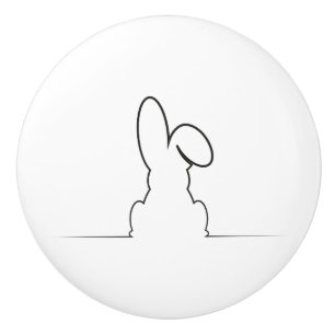 Contour of a hare ceramic knob