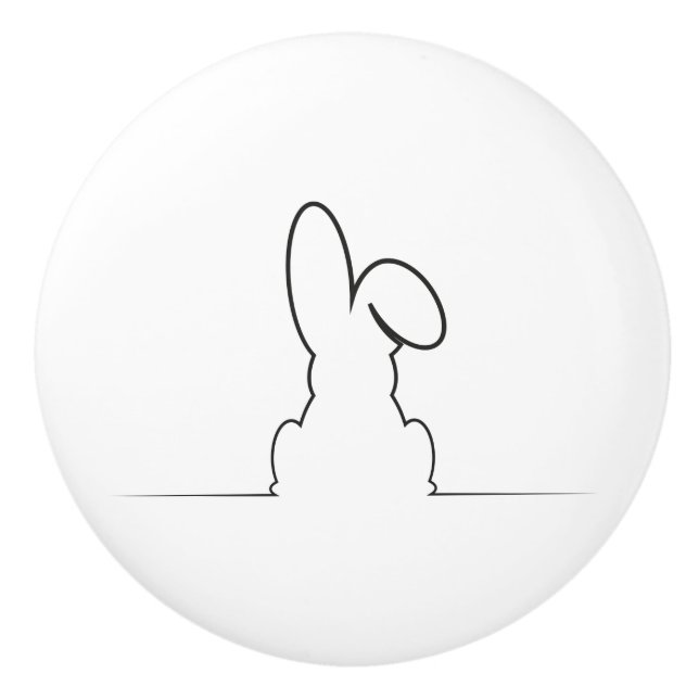 Contour of a hare ceramic knob (Front)