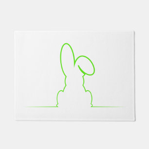 Contour of a hare light gre doormat