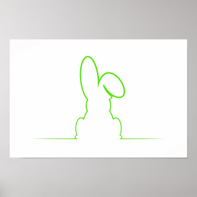 Contour of a hare light green poster (Front)
