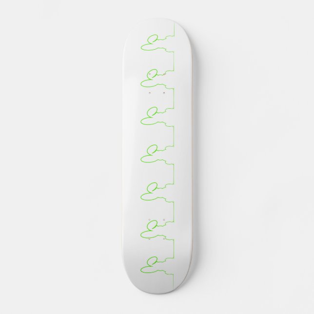 Contour of a hare light green skateboard (Front)