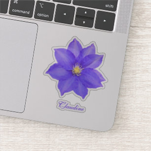Contour Purple Clematis Vinyl Stickers