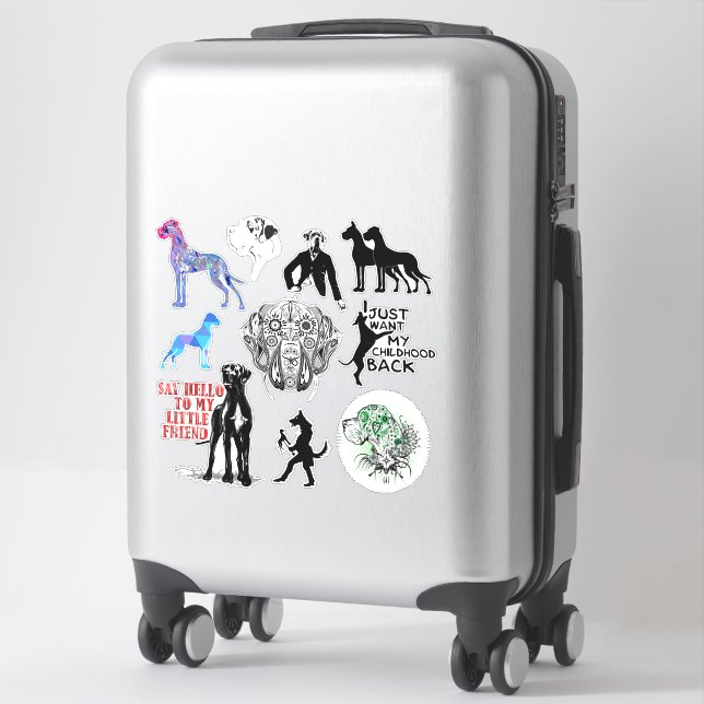 Contour Sticker Great Dane Mix (Suitcase)