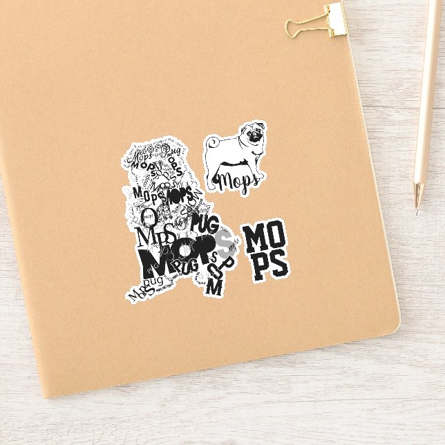 Contour Sticker Pug Dog (Notebook)