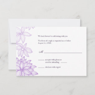 Contoured Bloom Lilac Reply Card