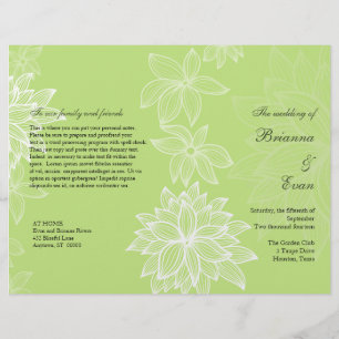 Contoured Bloom Lime Wedding Program Flyer