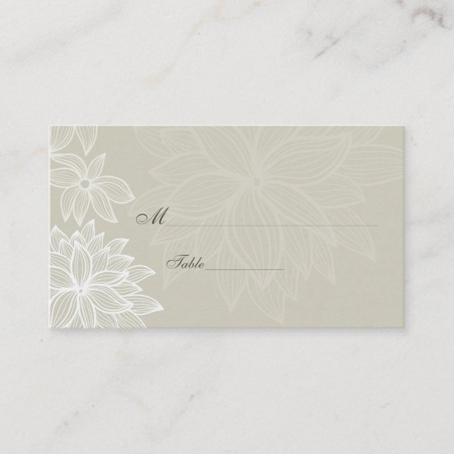 Contoured Bloom Taupe Special Occasion Place Card (Front)