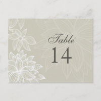Contoured Bloom Taupe Table Number Card