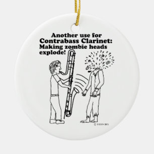 Contrabass Clarinet Makes Zombies Explode Ceramic Tree Decoration