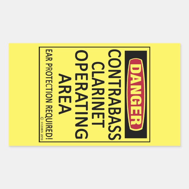 Contrabass Clarinet Operating Area Rectangular Sti Sticker (Front)