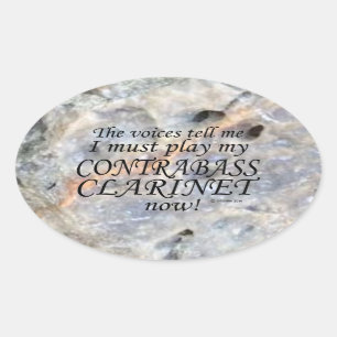 Contrabass Clarinet Voices Say Must Play Oval Stic Sticker