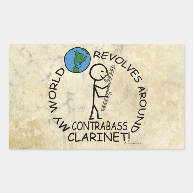 Contrabass Clarinet - World Revolves Around Rectan Rectangular Sticker (Front)