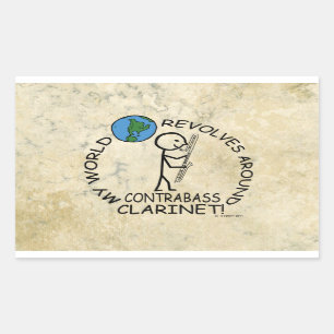 Contrabass Clarinet - World Revolves Around Rectan Rectangular Sticker
