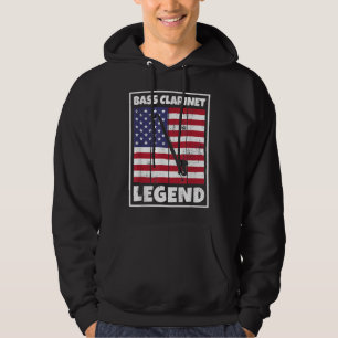 Contrabass Clarinetist USA American Bass Clarinet Hoodie