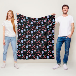 Contraception Pattern Feminist Fleece Blanket