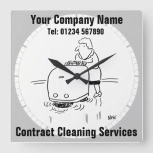 Contract Floor Cleaning Services Square Wall Clock