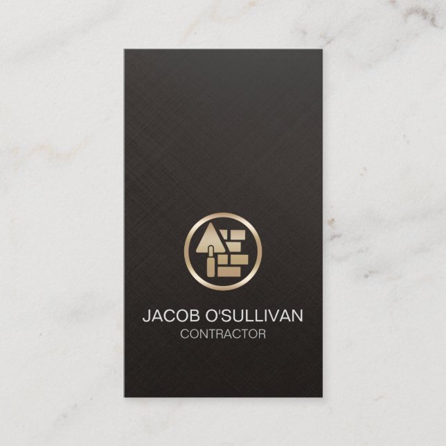 Contractor Construction Building Builder Business Card (Front)