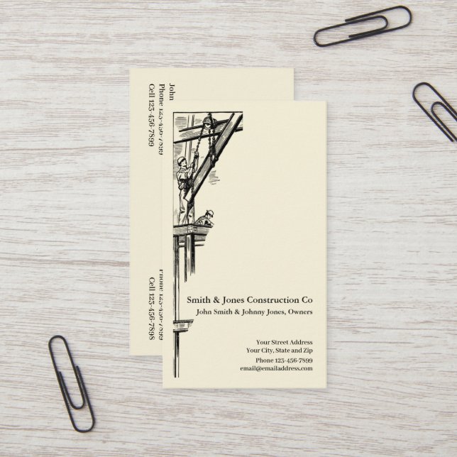 Contractor Construction Business Card (Front/Back In Situ)