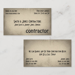 Contractor Construction Business Card