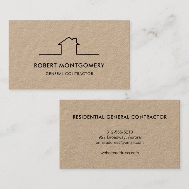 Contractor Construction Business Card (Front/Back)