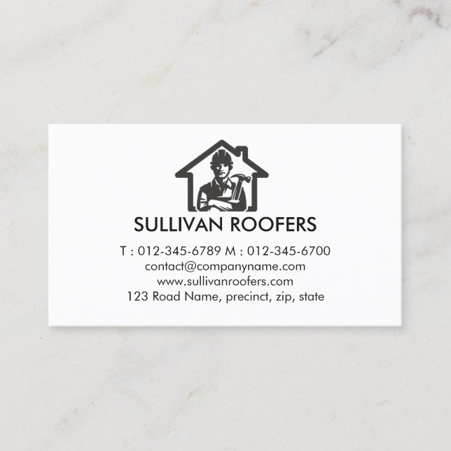 Contractor Construction House Repairs Business Card (Front)