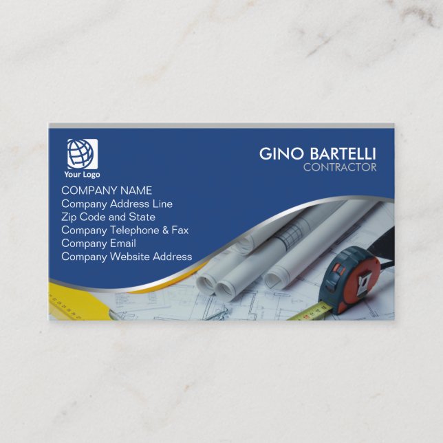 Contractor Construction Trade Skills Business Card (Front)