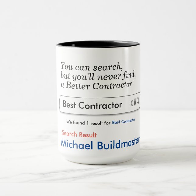 Contractor Custom Personalised Mug (Center)