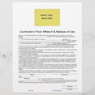 Contractor Final Affidavit & Release of Lien Form