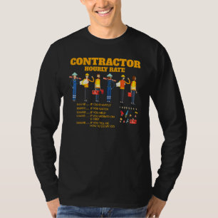 Contractor Hourly Rate Price Chart Labour Funny H T-Shirt