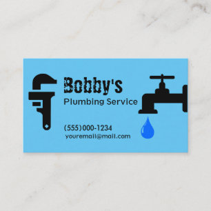 Contractor Plumbing Service Chrome Design Business Card