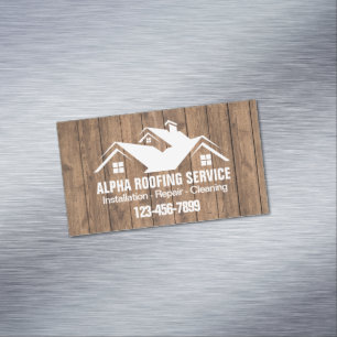 Contractor Roof Repair Construction Roofer Roofing Magnetic Business Card