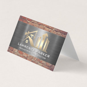 Contractor   Steel Brick   Construction Site Business Card