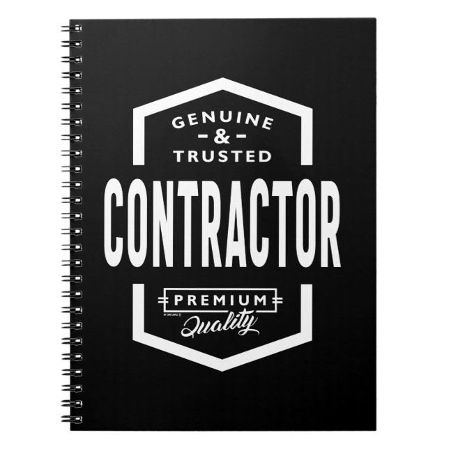 Contractor Work Job Title Gift Notebook (Front)