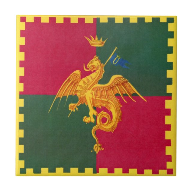 Contrada del Drago (Dragon) Palio di Siena Ceramic Tile (Front)