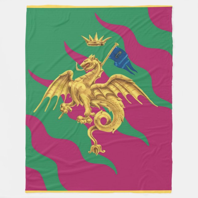Contrada del Drago (Dragon) Palio di Siena Fleece Blanket (Front)