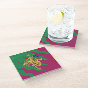 Contrada del Drago (Dragon) Palio di Siena Glass Coaster