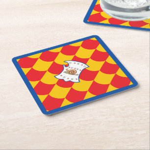 Contrada della Chiocciola (Snail) Palio Square Paper Coaster
